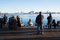 Tourists taking pictures of the Little Mermaid Statue, Copenhagen, Denmark