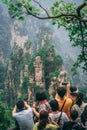 Tourists in Zhangjiajie Tianzi lookout
