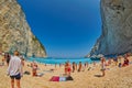 Tourists taking Selfie Shots in Navagio Bay, Zakinf Island, Greece