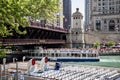 People enjoying a sightseeing tour on the Chicago River Royalty Free Stock Photo