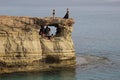 Sea caves and rock window of Cape Greco coastline, Ayia Napa, Cyprus