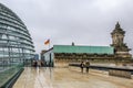 Tourists at the terrace at the top of the Reichstag in Berlin Royalty Free Stock Photo