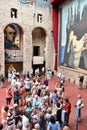 Tourists in Theatre Museum of Salvador Dali in Figueras