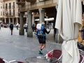 TOURISTS ON THEIR PILLGRIMAGE TO SANTIAGO IN ASTORGA