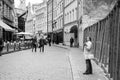 Tourists on Tirgonu Iela street in Old Riga Town Royalty Free Stock Photo