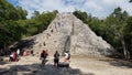 Tourists to the Coba pyramid