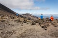 Tourists in Tongariro National Park