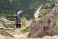 Tourists on top of gondola in the upper station of the Dachstein cable car on August 17, 2017 in Ramsau am Dachstein, Austria.