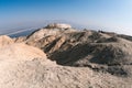 Tourists on the top of Mount Sodom. Royalty Free Stock Photo