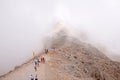 Tourists on top of the mountain