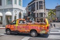 Tourists on tour bus/van in Rodeo Drive Royalty Free Stock Photo