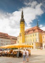 Tourists at the town hall of Bautzen Royalty Free Stock Photo