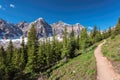 Tourists trail in Rocky Mountains, Canada Royalty Free Stock Photo