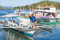 Tourists travel by boat between the islands of the Philippines Royalty Free Stock Photo