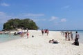 Tourists travel and using time at sea beach