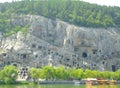 Tourists traveling Longmen Grottoes