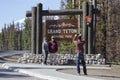 Tourists Traveling Visting Grand Teton National Park Royalty Free Stock Photo