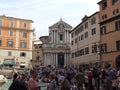 Tourists at Trevi Fountain Royalty Free Stock Photo