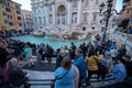 Tourists at the Trevi Fountain, the historic center of the city of Rome in Italy in 2023