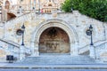 Tourists on the Trinity Square near Fisherman`s Bastion in Budapest, Hungary Royalty Free Stock Photo