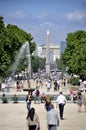 Tourists a Tuileries garden Royalty Free Stock Photo