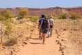 Tourists in Twyfelfontein, site of ancient rock engravings in the Kunene Region of north-western Namibia