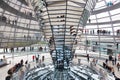 Tourists under Reichstag dome Royalty Free Stock Photo