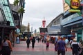 Tourists at Universal Orlando city walk Royalty Free Stock Photo