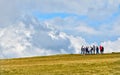 Tourists up at Pasul Urdele  - Transalpina Royalty Free Stock Photo