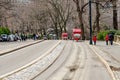 Tourists using horse carriage in Central Park New York for transportation Royalty Free Stock Photo