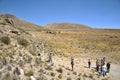 Tourists in the valley of Kala-Kala the city of Oruro Royalty Free Stock Photo