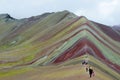 Tourists in Valley of Siete Colores near Cuzco Royalty Free Stock Photo