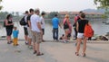 Tourists at Van Lam Wharf, Tam Coc Grotto