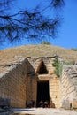 Tourists of various nationalities visiting the Treasury of Atreus or Tomb of Agamemnon Royalty Free Stock Photo