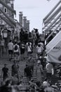 Tourists in Venice on Rialto bridge, Italy