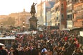 Tourists in Venice. Venetian Carnival 2011, Italy. Royalty Free Stock Photo