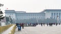 Tourists and view of Great hall of The people