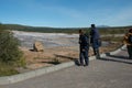 Iceland Tourists View The Great Geysir of Iceland Royalty Free Stock Photo