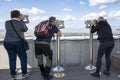 Tourists viewing North Korea and DMZ Dora Observatory