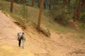 Tourists viewing the Sentier des Ocres, Roussillon, Vaucluse, Provence-Alpes-CÃÂ´te d`Azur