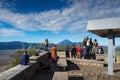 Tourists at viewpoint on Mount Penanjakan,The best views from Mount Bromo to the Sand Sea below