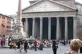 Tourists visit the ancient Roman Pantheon Royalty Free Stock Photo