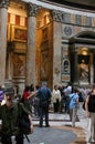 Tourists visit the ancient Roman Pantheon Royalty Free Stock Photo