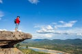 Tourists visit the atmosphere  sky  clouds over the mountains  and the Mekong River Royalty Free Stock Photo