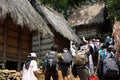 Tourists visit the Baduy traditional village in Lebak, Banten.