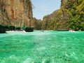 Tourists visit beautiful lagoon at Phi Phi island, Thailand