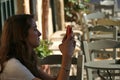 Tourists visit the city inside the mythical castle of Monemvasia Royalty Free Stock Photo