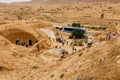 Tourists visit desert house in Tunesia