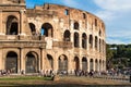 Tourists visit the famous ancient Colosseum in Rome Royalty Free Stock Photo