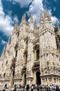 Tourists visit the famous Milan Cathedral Royalty Free Stock Photo